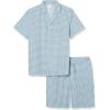 image:imageAmazon Essentials Mens Lightweight Woven Cotton Poplin Loungewear Shorts Pyjama Set with Notch CollarBlue Geo Print