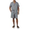 image:imageAmazon Essentials Mens Lightweight Woven Cotton Poplin Loungewear Shorts Pyjama Set with Notch CollarCharcoal
