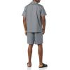 image:imageAmazon Essentials Mens Lightweight Woven Cotton Poplin Loungewear Shorts Pyjama Set with Notch CollarCharcoal