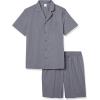 image:imageAmazon Essentials Mens Lightweight Woven Cotton Poplin Loungewear Shorts Pyjama Set with Notch CollarCharcoal