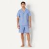 image:imageAmazon Essentials Mens Lightweight Woven Cotton Poplin Loungewear Shorts Pyjama Set with Notch CollarCornflower Blue