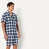 image:imageAmazon Essentials Mens Lightweight Woven Cotton Poplin Loungewear Shorts Pyjama Set with Notch CollarIndigo Country Plaid