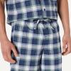 image:imageAmazon Essentials Mens Lightweight Woven Cotton Poplin Loungewear Shorts Pyjama Set with Notch CollarIndigo Country Plaid