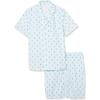 image:imageAmazon Essentials Mens Lightweight Woven Cotton Poplin Loungewear Shorts Pyjama Set with Notch CollarLight Blue White Pineapple