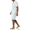 image:imageAmazon Essentials Mens Lightweight Woven Cotton Poplin Loungewear Shorts Pyjama Set with Notch CollarLight Blue White Pineapple