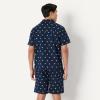image:imageAmazon Essentials Mens Lightweight Woven Cotton Poplin Loungewear Shorts Pyjama Set with Notch CollarNavy Ducks