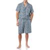 image:imageAmazon Essentials Mens Lightweight Woven Cotton Poplin Loungewear Shorts Pyjama Set with Notch CollarNavy Palm Leaf