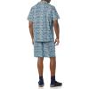 image:imageAmazon Essentials Mens Lightweight Woven Cotton Poplin Loungewear Shorts Pyjama Set with Notch CollarNavy Palm Leaf