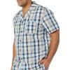 image:imageAmazon Essentials Mens Lightweight Woven Cotton Poplin Loungewear Shorts Pyjama Set with Notch CollarNavy Taupe Madras Plaid