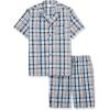 image:imageAmazon Essentials Mens Lightweight Woven Cotton Poplin Loungewear Shorts Pyjama Set with Notch CollarNavy Taupe Madras Plaid