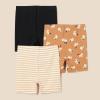 image:imageAmazon Essentials Toddlers and Baby Girls Cotton Breathable Pullon Bike Shorts with Elastic Waist Pack of 3BlackStripeLion and Pony