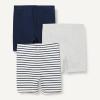 image:imageAmazon Essentials Toddlers and Baby Girls Cotton Breathable Pullon Bike Shorts with Elastic Waist Pack of 3Light Grey HeatherNavyStripe