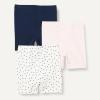 image:imageAmazon Essentials Toddlers and Baby Girls Cotton Breathable Pullon Bike Shorts with Elastic Waist Pack of 3NavyPale PinkDots