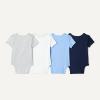 image:imageAmazon Essentials Unisex Babies ShortSleeve BodysuitsBlueLight Heather Grey
