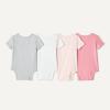 image:imageAmazon Essentials Unisex Babies ShortSleeve BodysuitsLight Heather GreyPink