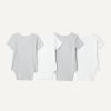 image:imageAmazon Essentials Unisex Babies ShortSleeve BodysuitsLight Heather GreyWhite