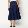 image:imageAmazon Essentials Womens ALine HighRise Denim ButtonDown Midi SkirtDark Midnight Wash