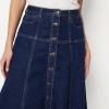 image:imageAmazon Essentials Womens ALine HighRise Denim ButtonDown Midi SkirtDark Midnight Wash
