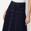 image:imageAmazon Essentials Womens ALine HighRise Denim ButtonDown Midi SkirtRinse Denim