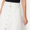 image:imageAmazon Essentials Womens ALine HighRise Denim ButtonDown Midi SkirtWhite