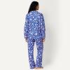 image:imageAmazon Essentials Womens Cotton Stretch Poplin Pajama Set Long Sleeve ButtonDown Shirt with PantsBlue Paisley Floral