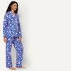 image:imageAmazon Essentials Womens Cotton Stretch Poplin Pajama Set Long Sleeve ButtonDown Shirt with PantsBlue Paisley Floral