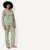 image:imageAmazon Essentials Womens Cotton Stretch Poplin Pajama Set Long Sleeve ButtonDown Shirt with PantsLight Pink Palm Leaves