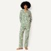 image:imageAmazon Essentials Womens Cotton Stretch Poplin Pajama Set Long Sleeve ButtonDown Shirt with PantsLight Pink Palm Leaves