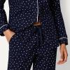 image:imageAmazon Essentials Womens Cotton Stretch Poplin Pajama Set Long Sleeve ButtonDown Shirt with PantsNavy Ivory Dot