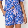 image:imageAmazon Essentials Womens Cotton Stretch Poplin Pajama Set Short Sleeve ButtonDown with ShortsBlue Paisley Floral