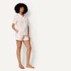 image:imageAmazon Essentials Womens Cotton Stretch Poplin Pajama Set Short Sleeve ButtonDown with ShortsPale Pink
