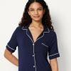 image:imageAmazon Essentials Womens ModalBlend Nightgown Short Sleeve ButtonDownNavy