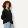 image:imageAmazon Essentials Womens Oversized VNeck Fleece Pullover SweatshirtBlack