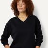 image:imageAmazon Essentials Womens Oversized VNeck Fleece Pullover SweatshirtBlack