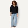 image:imageAmazon Essentials Womens Oversized VNeck Fleece Pullover SweatshirtBlack