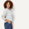 image:imageAmazon Essentials Womens Oversized VNeck Fleece Pullover SweatshirtLight Grey Heather