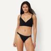 image:imageAmazon Essentials Womens Peached Microfiber Lined VNeck BraletteBlack  Rich Hazel