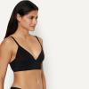 image:imageAmazon Essentials Womens Peached Microfiber Lined VNeck BraletteBlack  Rich Hazel