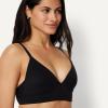 image:imageAmazon Essentials Womens Peached Microfiber Lined VNeck BraletteBlack  Rich Hazel