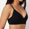 image:imageAmazon Essentials Womens Peached Microfiber Lined VNeck BraletteBlack  Soft Petal