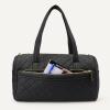 image:imageAmazon Essentials Womens Quilted Weekender Duffel Gym Bag with Trolley Sleeve Navy Paisley One SizeBlack