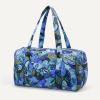 image:imageAmazon Essentials Womens Quilted Weekender Duffel Gym Bag with Trolley Sleeve Navy Paisley One SizeBlue Paisley