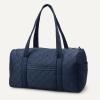 image:imageAmazon Essentials Womens Quilted Weekender Duffel Gym Bag with Trolley Sleeve Navy Paisley One SizeNavy