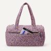 image:imageAmazon Essentials Womens Quilted Weekender Duffel Gym Bag with Trolley Sleeve Navy Paisley One SizeNavy Paisley