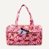 image:imageAmazon Essentials Womens Quilted Weekender Duffel Gym Bag with Trolley Sleeve Navy Paisley One SizePink Floral