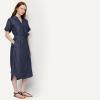 image:imageAmazon Essentials Womens RelaxedFit Short Sleeve ButtonDown Dress with BeltDark Midnight Wash