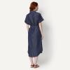 image:imageAmazon Essentials Womens RelaxedFit Short Sleeve ButtonDown Dress with BeltDark Midnight Wash