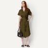 image:imageAmazon Essentials Womens RelaxedFit Short Sleeve ButtonDown Dress with BeltDeep Brown