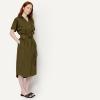image:imageAmazon Essentials Womens RelaxedFit Short Sleeve ButtonDown Dress with BeltDeep Brown
