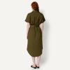 image:imageAmazon Essentials Womens RelaxedFit Short Sleeve ButtonDown Dress with BeltDeep Brown